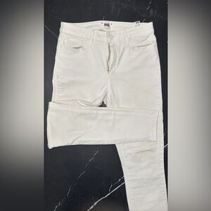 PAIGE White Hoxton Ankle Jeans Smooth Texture